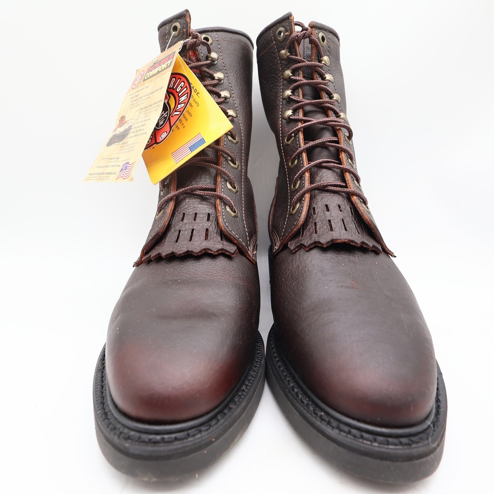 Justin 761 Work Boots Mens 9.5 EE Brown Briar Pitstop Leather New With Box - Picture 10 of 16